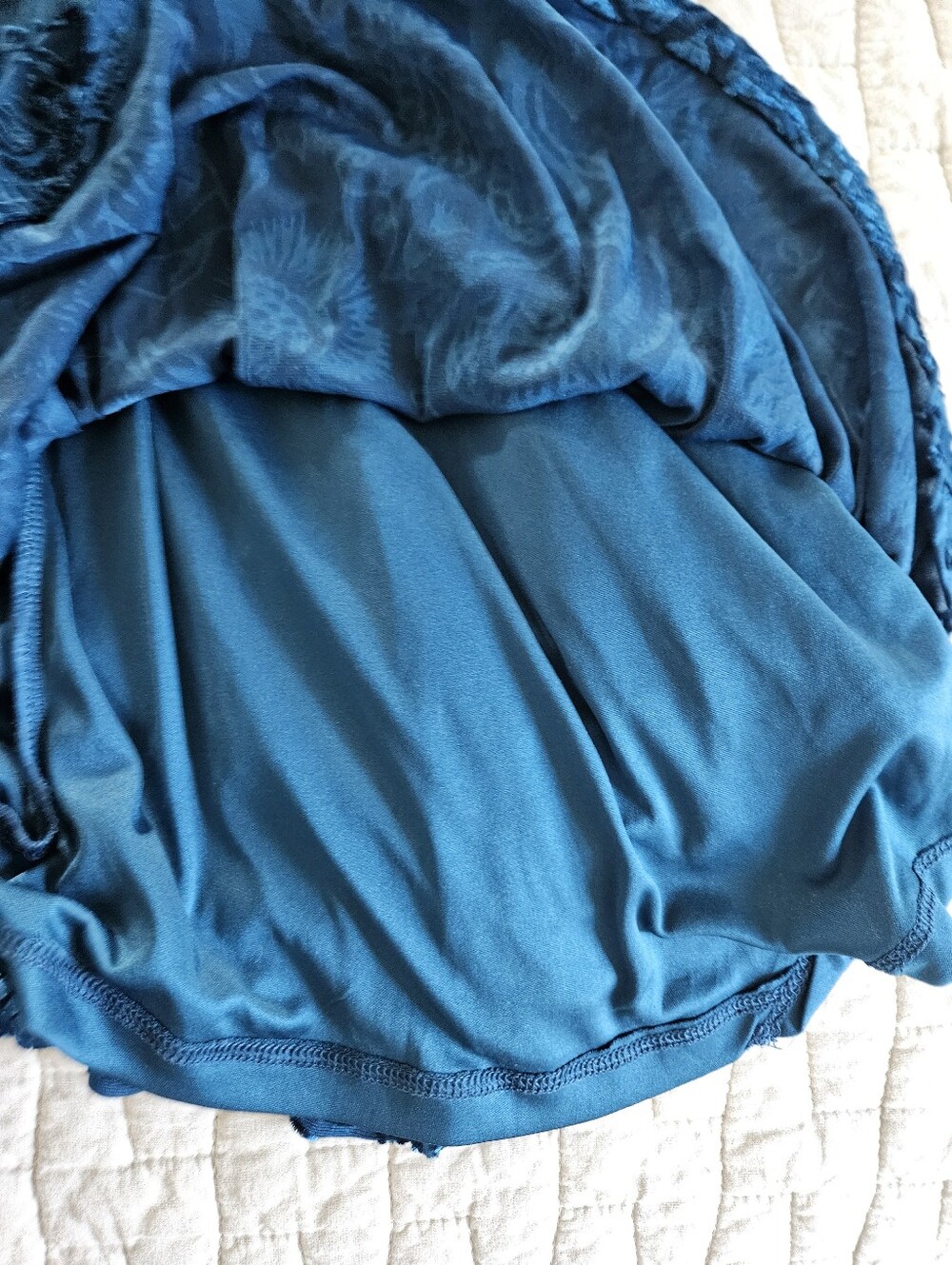 Kimchi Blue Teal Velvet Ruffled Romper Urban Outfitters Small - Picture 4 of 4